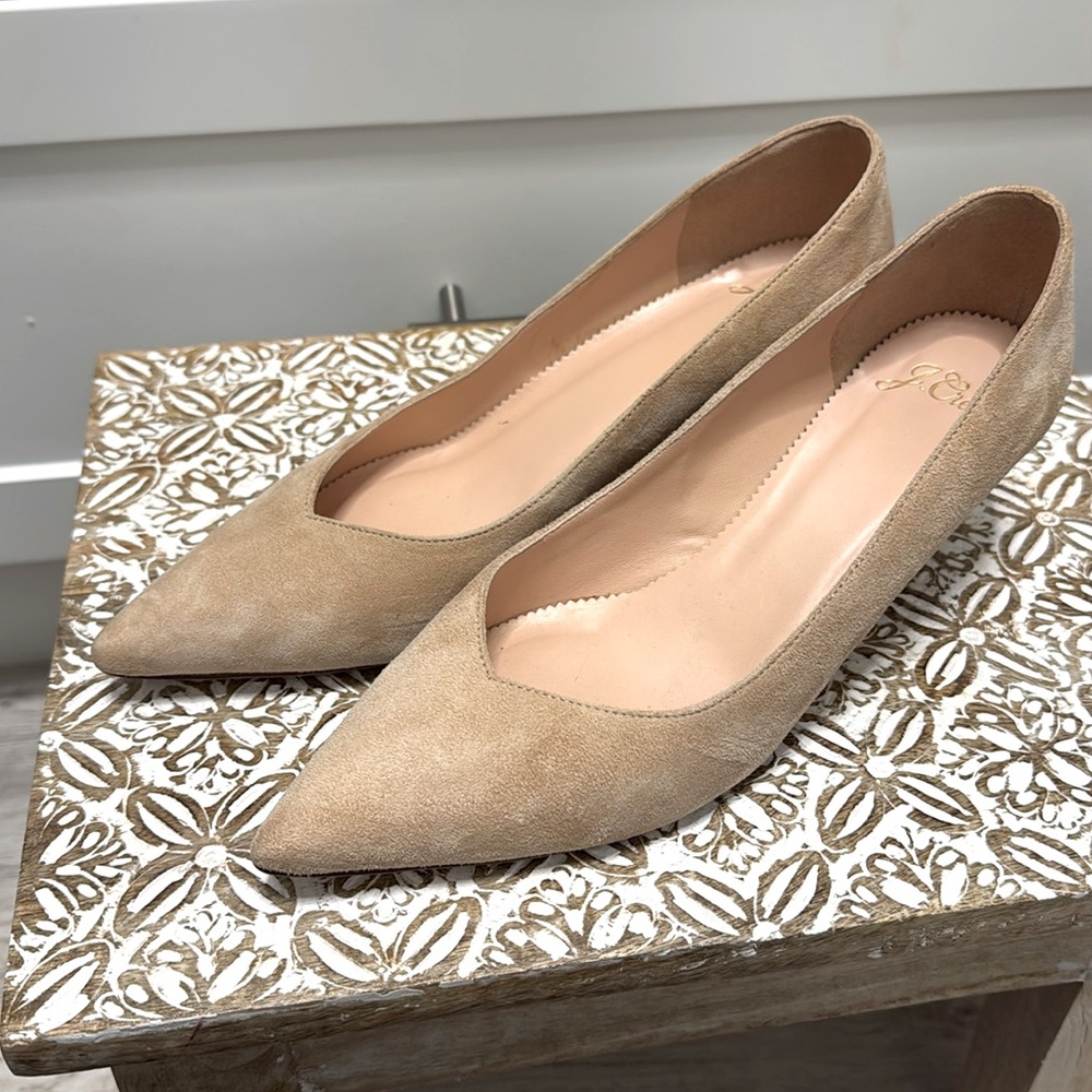 JCREW Dulci Blush Suede Kitten Heels